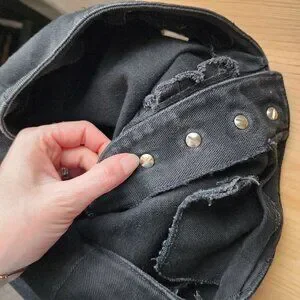 Jean Évasé Noir Vintage Chrome Hearts - Motif Fleur Sur Genou - Taille 27 - Occasion Très Bon État